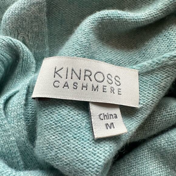 Kinross Cashmere light blue turtleneck sweater size M - Picture 6 of 10